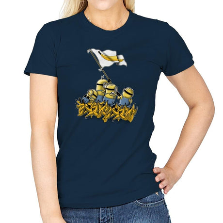 Banana Flag - Despicable Tees - Womens T-Shirts RIPT Apparel Small / Navy