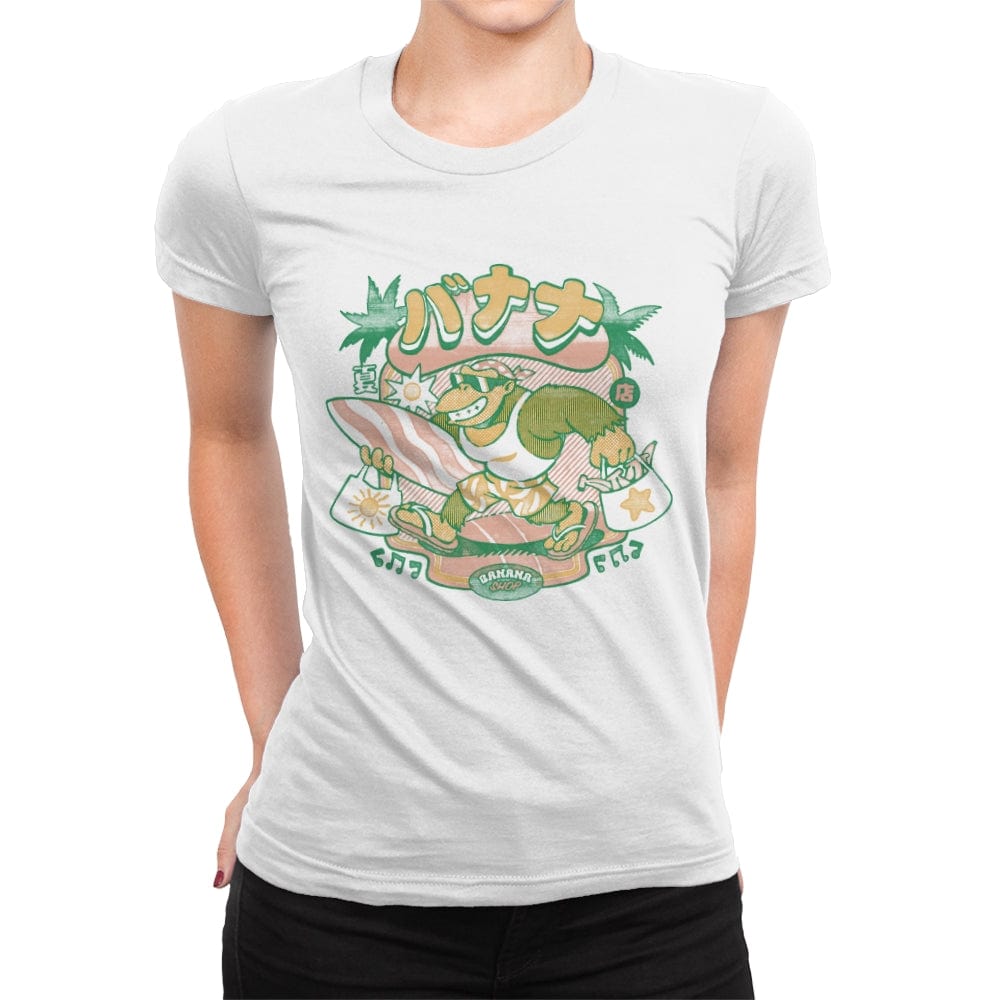 Banana Shop - Womens Premium T-Shirts RIPT Apparel Small / White