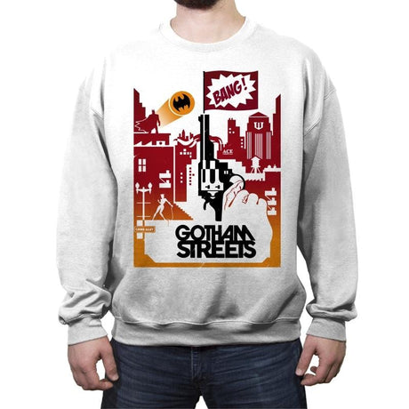 Bat Streets - Crew Neck Sweatshirt Crew Neck Sweatshirt RIPT Apparel Small / White