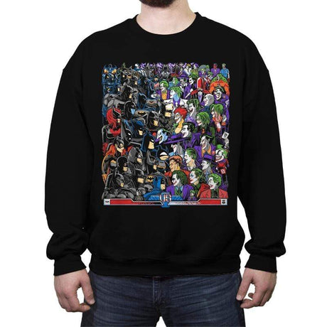 Bats vs Clowns - Crew Neck Sweatshirt Crew Neck Sweatshirt RIPT Apparel Small / Black