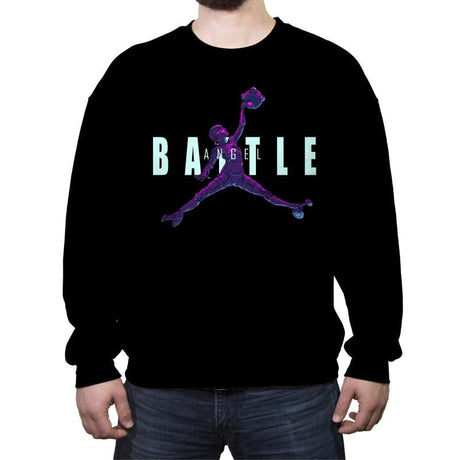 Battle Angel - Crew Neck Sweatshirt Crew Neck Sweatshirt RIPT Apparel Small / Black