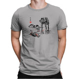 Battle in the Snow Sumi-E - Sumi Ink Wars - Mens Premium T-Shirts RIPT Apparel Small / Light Grey