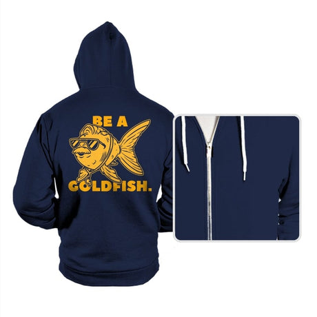 Be a Goldfish - Hoodies Hoodies RIPT Apparel Small / Navy