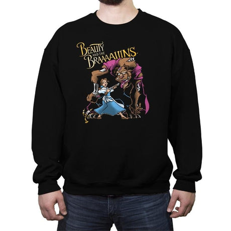 Beauty and the Brains - Crew Neck Sweatshirt Crew Neck Sweatshirt RIPT Apparel