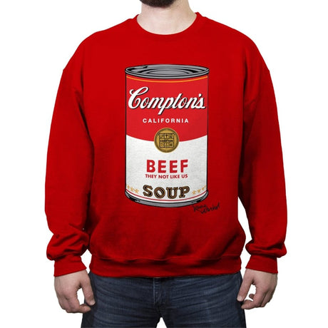 Beef Soup - Crew Neck Sweatshirt Crew Neck Sweatshirt RIPT Apparel Small / Red