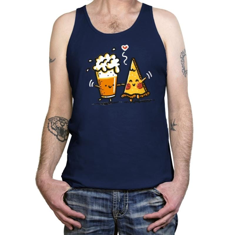 Beer and Pizza - Tanktop Tanktop RIPT Apparel X-Small / Navy