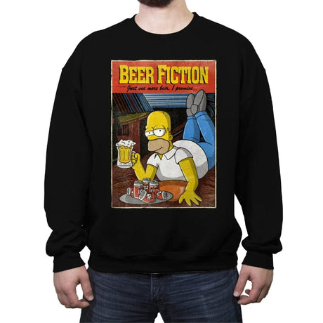 Beer Fiction - Crew Neck Sweatshirt Crew Neck Sweatshirt RIPT Apparel Small / Black