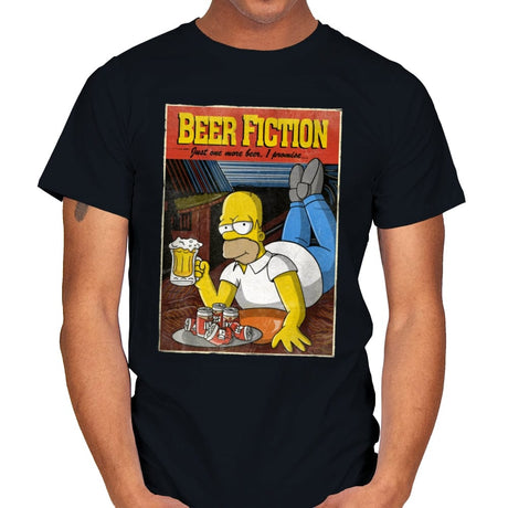 Beer Fiction - Mens T-Shirts RIPT Apparel Small / Black