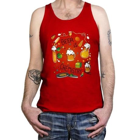 Beer is Chemistry - Tanktop Tanktop RIPT Apparel X-Small / Red