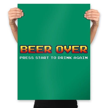 Beer Over - Prints Posters RIPT Apparel 18x24 / Kelly