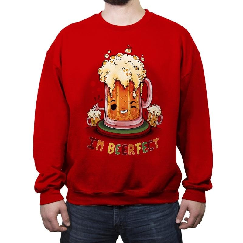 Beerfect - Crew Neck Sweatshirt Crew Neck Sweatshirt RIPT Apparel Small / Red