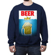 Beerws - Crew Neck Sweatshirt Crew Neck Sweatshirt RIPT Apparel Small / Navy