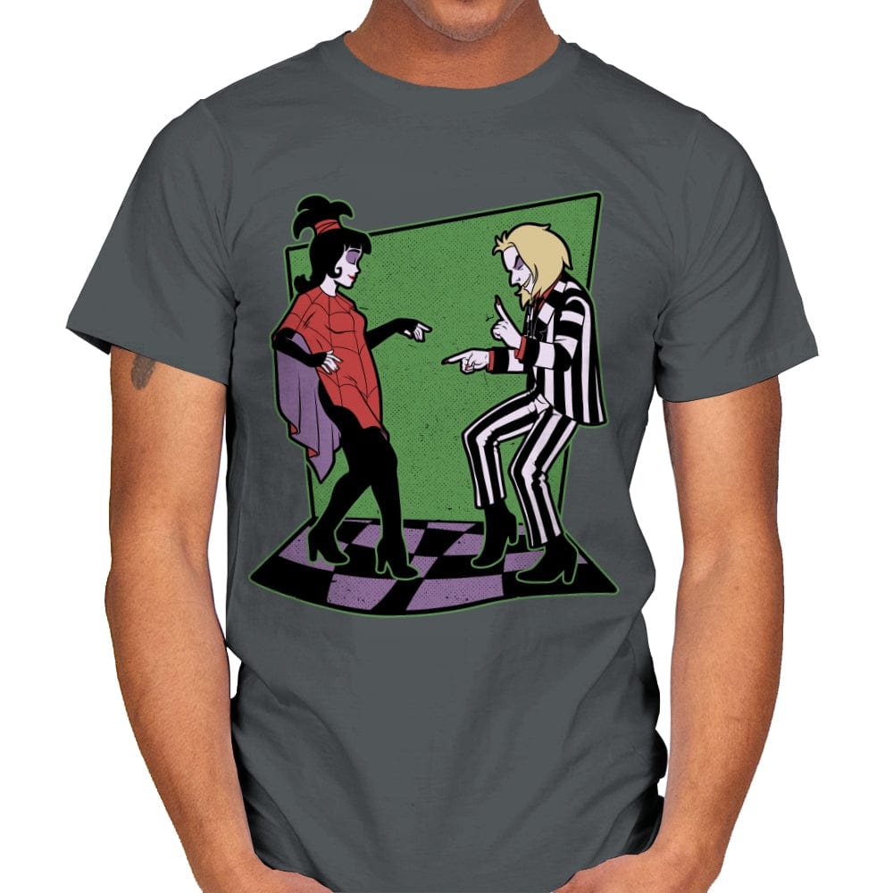 Beetle and Girl Dance - Mens T-Shirts RIPT Apparel Small / Charcoal