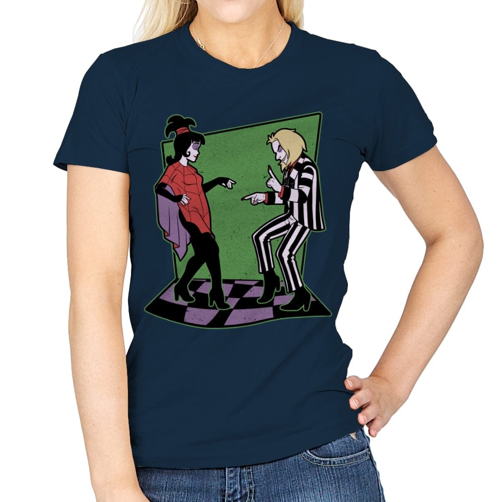 Beetle and Girl Dance - Womens T-Shirts RIPT Apparel Small / Navy