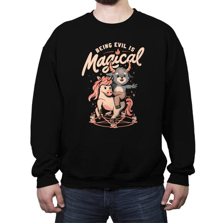 Being Evil is Magical  - Crew Neck Sweatshirt Crew Neck Sweatshirt RIPT Apparel Small / Black