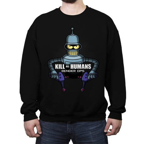 Bender Ops - Crew Neck Sweatshirt Crew Neck Sweatshirt RIPT Apparel Small / Black