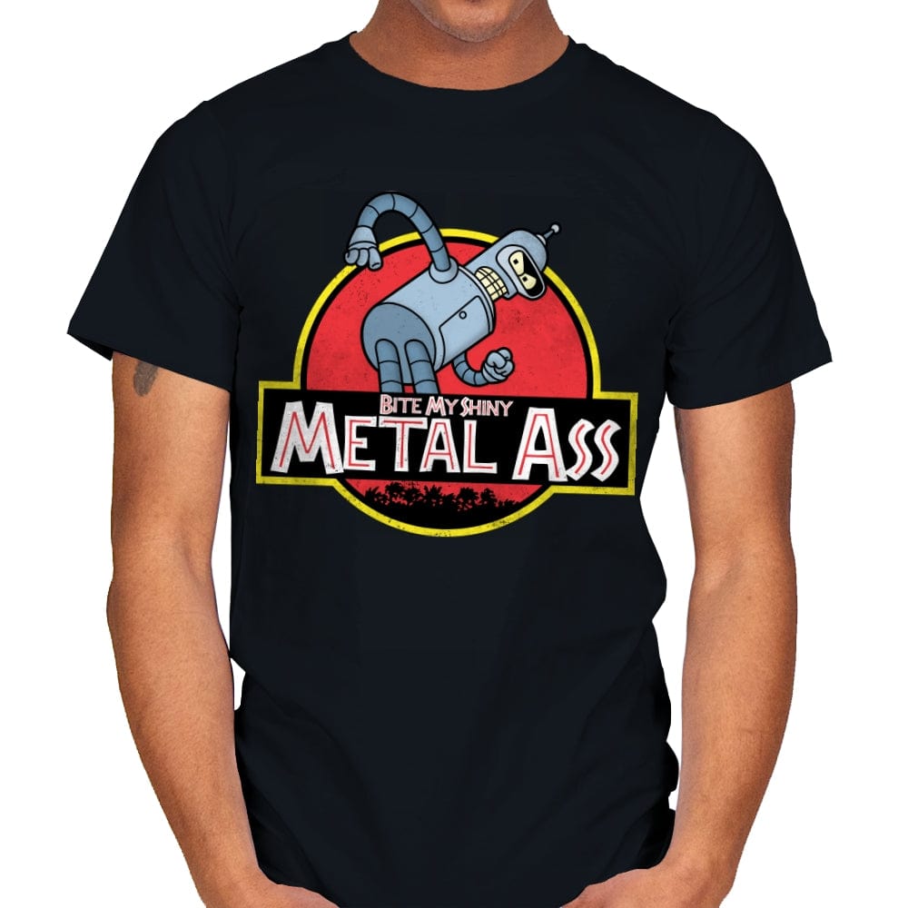 Bite My Jurassic Metal Ass - Mens T-Shirts RIPT Apparel Small / Black