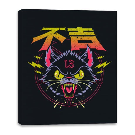 Black Cat - Canvas Wraps Canvas Wraps RIPT Apparel 16x20 / Black