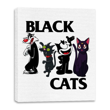 Black Cats - Canvas Wraps Canvas Wraps RIPT Apparel 16x20 / White