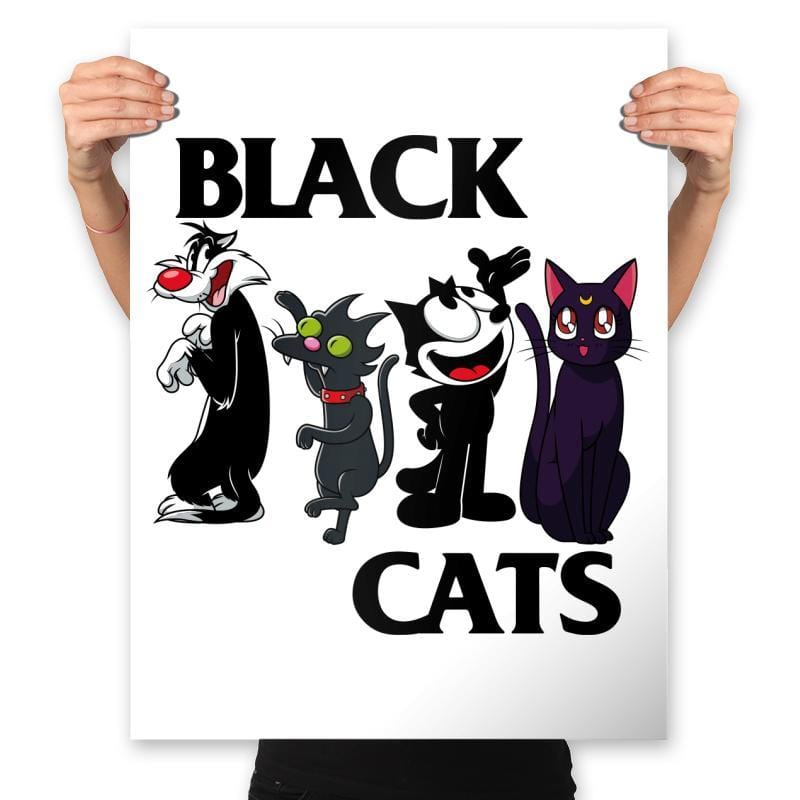 Black Cats - Prints Posters RIPT Apparel 18x24 / White