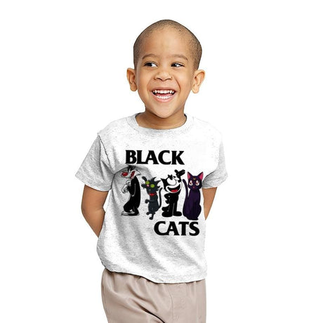 Black Cats - Youth T-Shirts RIPT Apparel X-small / White