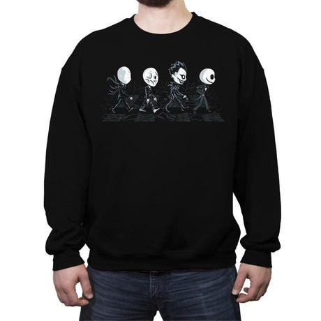 Black Scrawny Road - Crew Neck Sweatshirt Crew Neck Sweatshirt RIPT Apparel Small / Black