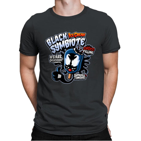 Black Symbiote Ice Cream - Mens Premium T-Shirts RIPT Apparel Small / Heavy Metal