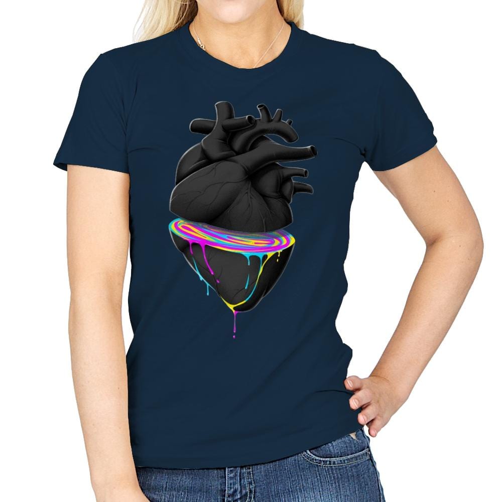 Bleeding Heart Colors - Best Seller - Womens T-Shirts RIPT Apparel Small / Navy