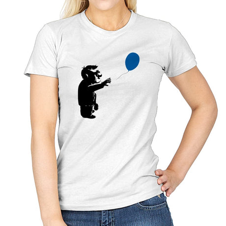 Blue Balloon - Womens T-Shirts RIPT Apparel Small / White