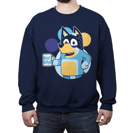 Blue Dad - Crew Neck Sweatshirt Crew Neck Sweatshirt RIPT Apparel Small / Navy