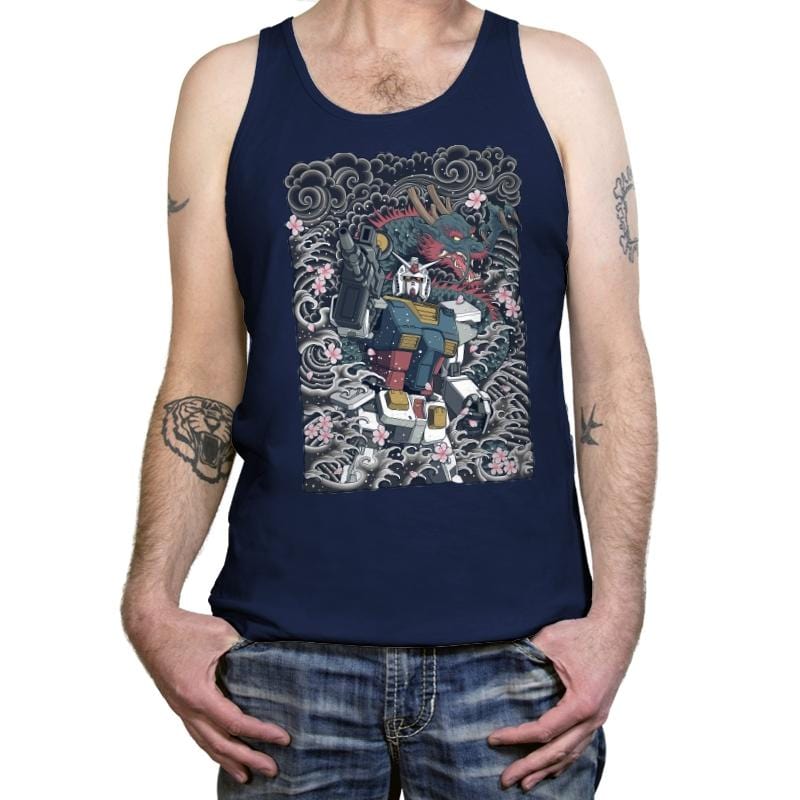 Blue Dragon - Tanktop Tanktop RIPT Apparel X-Small / Navy