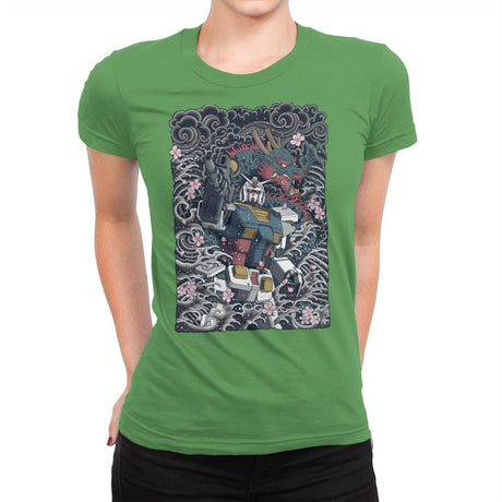 Blue Dragon - Womens Premium T-Shirts RIPT Apparel Small / Kelly