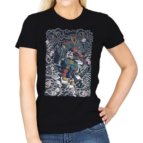 Blue Dragon - Womens T-Shirts RIPT Apparel Small / Black