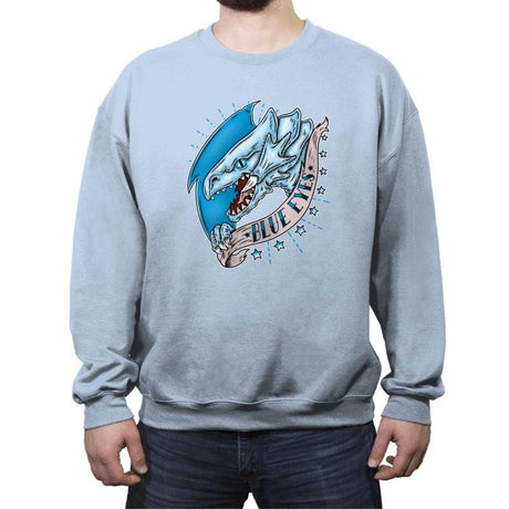 Blue Eyes - Crew Neck Sweatshirt Crew Neck Sweatshirt RIPT Apparel Small / Light Blue