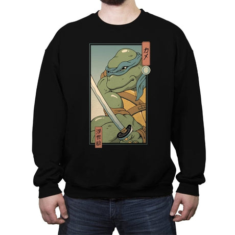 Blue Kame Ninja - Crew Neck Sweatshirt Crew Neck Sweatshirt RIPT Apparel Small / Black