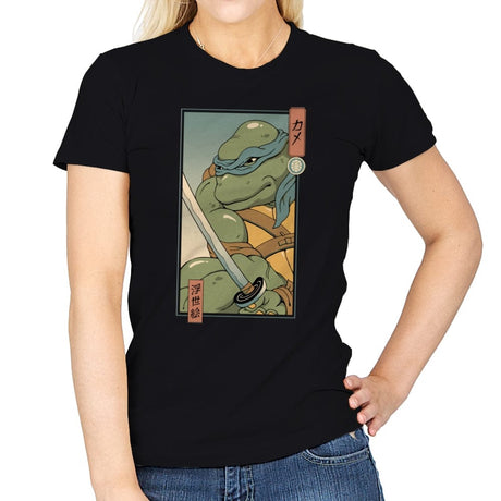 Blue Kame Ninja - Womens T-Shirts RIPT Apparel Small / Black