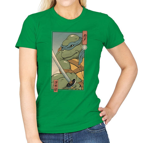 Blue Kame Ninja - Womens T-Shirts RIPT Apparel Small / Irish Green