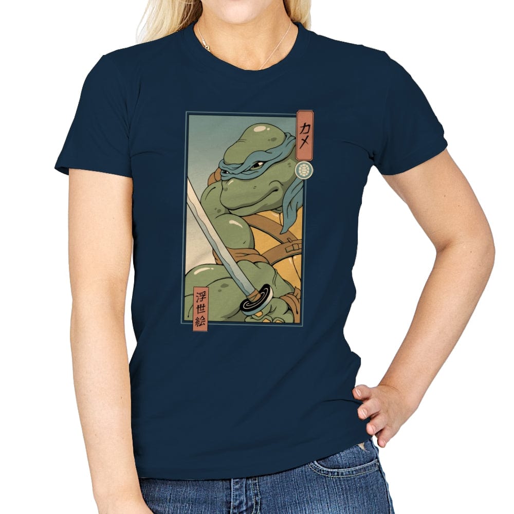 Blue Kame Ninja - Womens T-Shirts RIPT Apparel Small / Navy