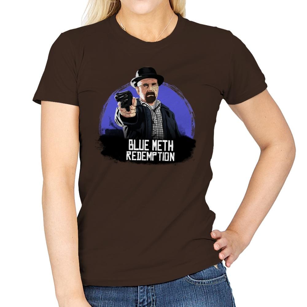 Blue Meth Redemption - Womens T-Shirts RIPT Apparel Small / Dark Chocolate