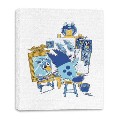 Bluey Portrait - Canvas Wraps Canvas Wraps RIPT Apparel 16x20 / White