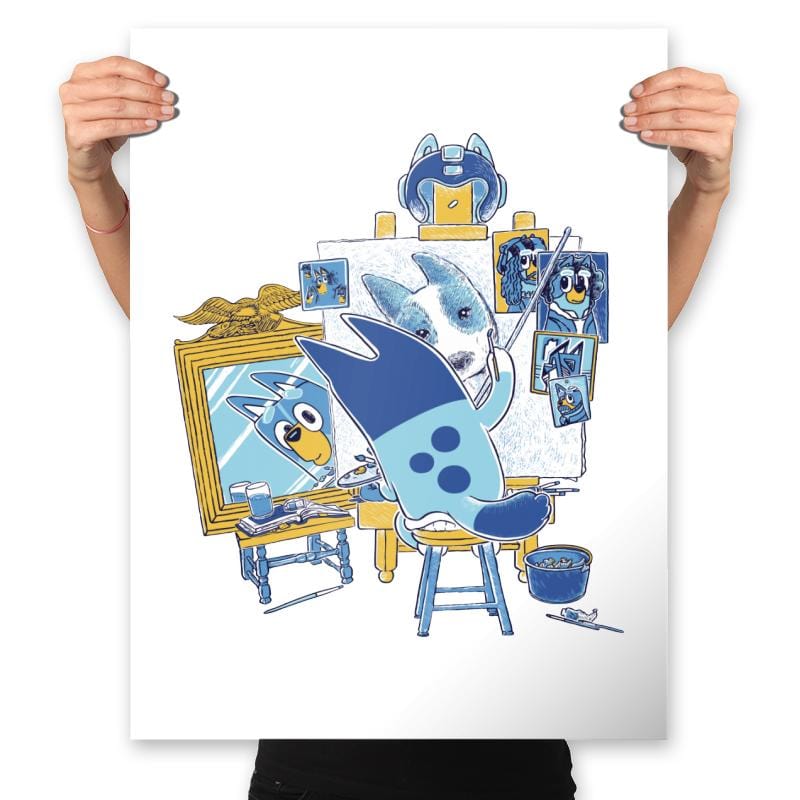 Bluey Portrait - Prints Posters RIPT Apparel 18x24 / White