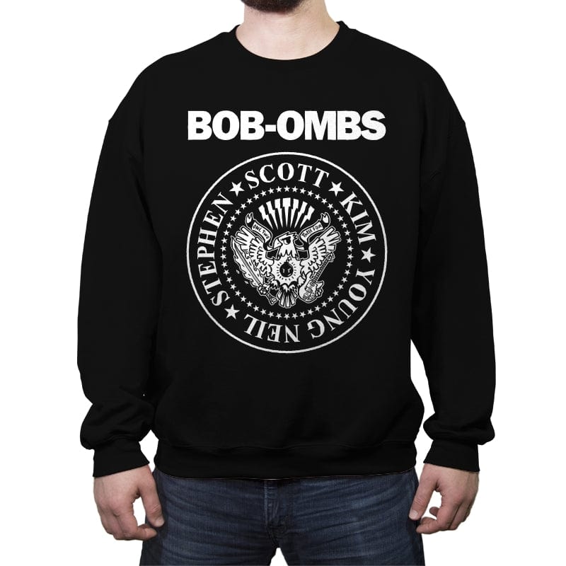 Bob-Ombs - Crew Neck Sweatshirt Crew Neck Sweatshirt RIPT Apparel Small / Black