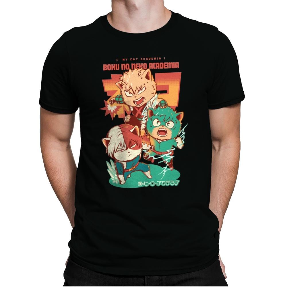 Boku No Neko Academia - Mens Premium T-Shirts RIPT Apparel Small / Black