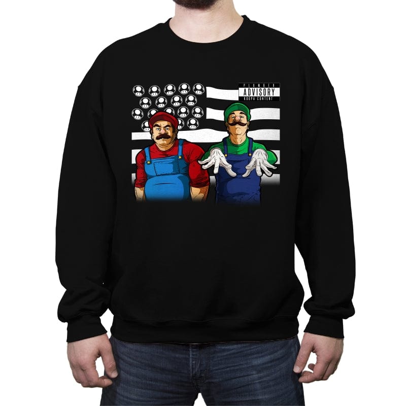 Bombs Over Koopas - Crew Neck Sweatshirt Crew Neck Sweatshirt RIPT Apparel Small / Black