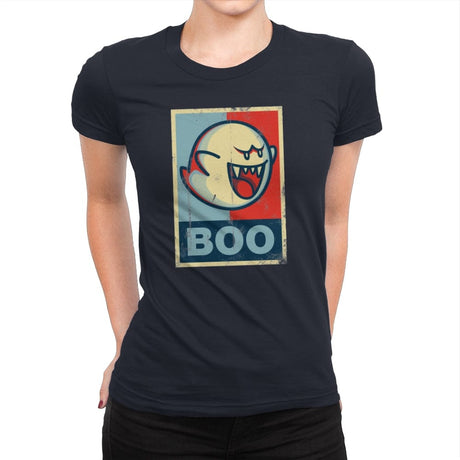 Boo! - Womens Premium T-Shirts RIPT Apparel Small / Midnight Navy