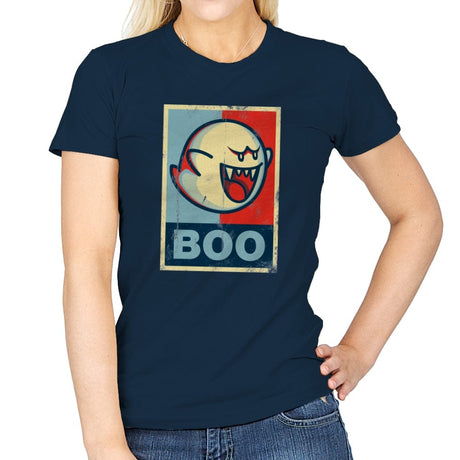 Boo! - Womens T-Shirts RIPT Apparel Small / Navy