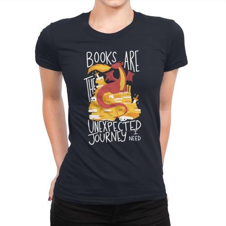 Book Dragon - Womens Premium T-Shirts RIPT Apparel Small / Midnight Navy