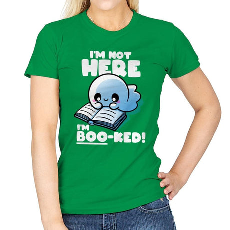 Booked Ghost - Womens T-Shirts RIPT Apparel Small / Irish Green