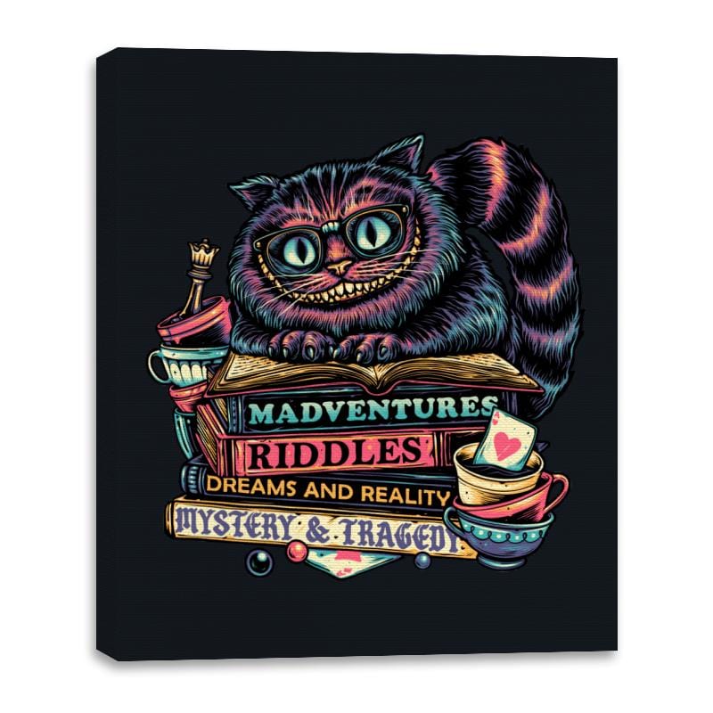 Bookish Cat - Canvas Wraps Canvas Wraps RIPT Apparel 16x20 / Black