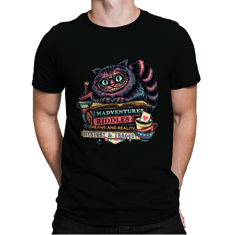 Bookish Cat - Mens Premium T-Shirts RIPT Apparel Small / Black